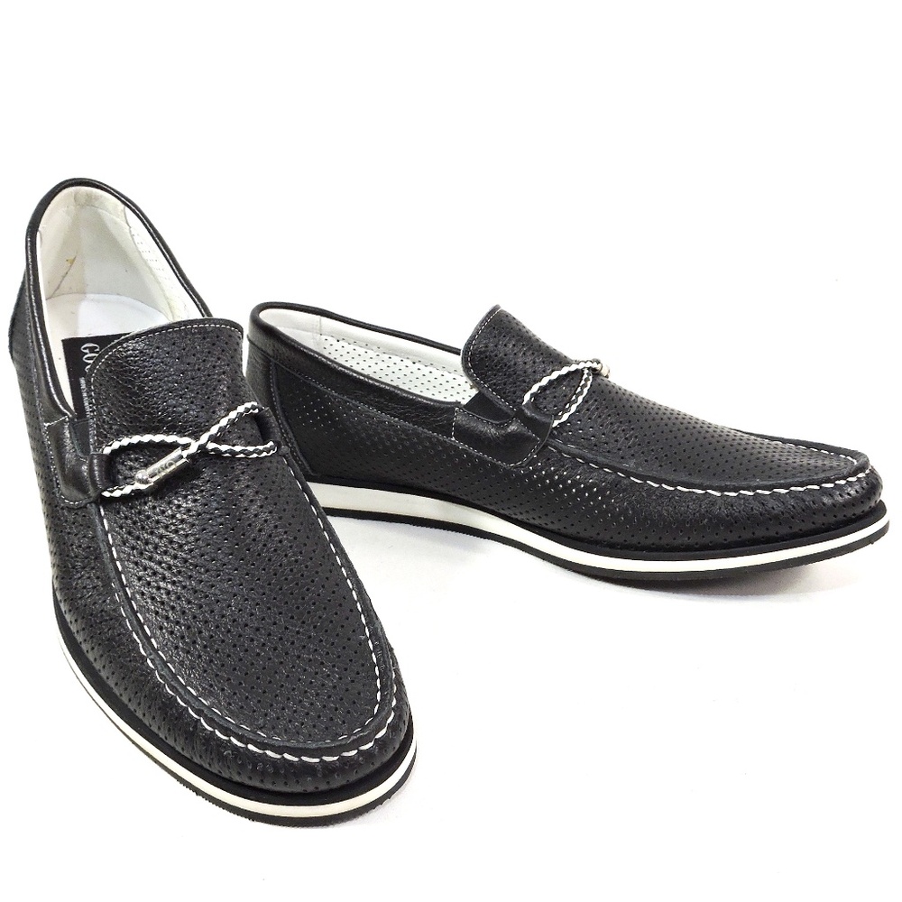 GOODMAN 🇮🇹 MEN'S BLACK SOFT LEATHER COMFORT SUMMER LOAFERS